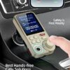 Nulaxy FM Bluetooth Transmitter for car, Strong Microphone Bluetooth Car Adapter with 1.8" Color Screen for Hands-Free Calls, Supports QC3.0 Charging, Treble and Bass Sound Music Player- KM30 Yellow - Image 2