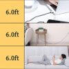 QQLIKE USB Type C Cable, 5 Pack (6FT) Nylon Braided 3A Fast Charging Cord for Samsung Galaxy S9/S8, Note 9/8, S21/S20/S10 Plus - Image 6