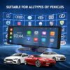 10.26" Wireless Portable Carplay Screen for Car, HD Android Auto Screen, Car Stereo Touch Screen, 1080P Backup Camera, 4K Dash Cam, Mirror Link/Voice Control/Music Play/GPS Navigation - Image 3