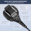 Radio Mic with Reinforced Cable Compatibility for Motorola Two Way Radios PMMN4013 PMMN4013A and CLS1410 XTN GTX RDX CP200 PR400 CT250 Radios Speaker Microphone with 3.5mm Audio Jack&Swivel Clip - Image 5
