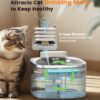 oneisall Wireless Cat Water Fountain, 3.5L/118oz Battery Operated Pet Drinking Fountain Stainless Steel, Running Water Dispenser Fountains for Cats, Cordless & Rechargeable with Motion Sensor - Image 5