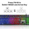 Keyboard and Mouse Gaming LED Wired Combo with Emitting Character Keyboard 4800DPI 2 Side Button USB Mouse Rainbow Backlit Mechanical Feeling Compatible with PC Raspberry Pi Mac Xbox one ps4 - Image 5