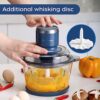 La Reveuse Food Processor,Electric Food Chopper with 7-Cup (1.7L) Glass Bowl, 4 Bi-Level Blades for Chopping,Grinding,Mincing,Whisking,Meal Prep,300W,Blue - Image 4
