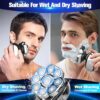 Upgrade Head Shavers for Bald Men,Head Shaver 9D, 6-in-1 Electric Razor Grooming Kit with Nose Hair Trimmer, Waterproof Wet/Dry Shaver, LED Display, Rechargeable Bald Head Razor, Gift for Men （silver） - Image 3