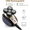 Bald Shavers for Men - Telfun Upgrade 5-in-1 Electric Head Shavers for Bald Men, 100% Waterproof Cordless Razor, Wet/Dry Shaving, 5 Dual Track Heads, Mess-Free Hair Capture - Image 6