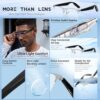 More than Lens AI Translation Smart Glasses for Men Women, AI Translator, Bluetooth 5.4, Voice Assistant, Open Ear Lightweight Eyewear with Polarized Anti-Bluelight Lenses, Silver - Image 3
