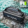 W-KING Bluetooth Speaker, 90W Max Loud Speakers Bluetooth Wireless, IPX6 Waterproof Portable Outdoor Speaker with 50W Deep Bass/2 Powerful Subwoofer/40H/Power Bank/EQ/TF/AUX/NFC for Pool/Party/Travel - Image 3
