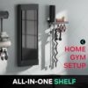 Crostice Metal Shelf Compatible with Tonal Accessories, Floating Shelf Organizer for Home Gym Storage, T-Lock Adapters Bracket Hanger, Gym Rack Wall Mounted with Hooks, Black Workout Holder - Image 2