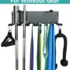 Alvade Home Gym Storage Rack, Barbell Rack Weight Room Organizer Prong Gym Equipment Storage Rack for Gym Accessories Like Fitness Bands,Resistance Bands,Straps,Foam Rollers,Barbell (double layer) - Image 3