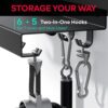 Crostice Metal Shelf Compatible with Tonal Accessories, Floating Shelf Organizer for Home Gym Storage, T-Lock Adapters Bracket Hanger, Gym Rack Wall Mounted with Hooks, Black Workout Holder - Image 3