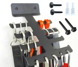 Tebery 9 Hook Home Gym Storage Rack Wall Mount, Fitness Equipment Organizer, Metal Gym Accessory Hanger for Exercise Bands, Jump Ropes, Barbells, Lifting Belts