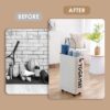 Caroeas Yoga Mat Storage Rack, 22 inches Large Yoga Mat Holder Accessories, Home Gym Equipment Storage Yoga Mats, Women Men Workout Equipment Organization with 4 Wheels, White - Image 6