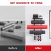 Yoga Mat Holder Wall Mount, Yoga Accessory Mat Storage Rack, Home Gym Accessories Organizer, Floating Shelf and Hooks for Hanging Foam Roller/Band/Workout Equipment at Pilates Fitness Class - Image 4