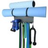 Alvade Home Gym Storage Rack, Barbell Rack Weight Room Organizer Prong Gym Equipment Storage Rack for Gym Accessories Like Fitness Bands,Resistance Bands,Straps,Foam Rollers,Barbell (double layer)
