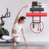 Yoga Mat Holder Wall Mount, Yoga Accessory Mat Storage Rack, Home Gym Accessories Organizer, Floating Shelf and Hooks for Hanging Foam Roller/Band/Workout Equipment at Pilates Fitness Class - Image 5