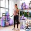Home Gym Storage Rack Exercise Equipment Storage Organizer for Yoga Mat Dumbbells Kettlebells Foam Roller Yoga Strap & Resistance Bands, Ideal Yoga Mat Holder & Workout Equipment Organizer - Image 2