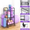 Home Gym Storage Rack Exercise Equipment Storage Organizer for Yoga Mat Dumbbells Kettlebells Foam Roller Yoga Strap & Resistance Bands, Ideal Yoga Mat Holder & Workout Equipment Organizer - Image 5