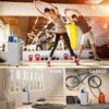Caroeas Yoga Mat Storage Rack, 22 inches Large Yoga Mat Holder Accessories, Home Gym Equipment Storage Yoga Mats, Women Men Workout Equipment Organization with 4 Wheels, White - Image 5