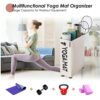 Caroeas Yoga Mat Storage Rack, 22 inches Large Yoga Mat Holder Accessories, Home Gym Equipment Storage Yoga Mats, Women Men Workout Equipment Organization with 4 Wheels, White - Image 2