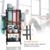 FUTASSI S1 Home Gym Storage, 3-Tier Workout Equipment Organizer with Wheels for Yoga Mats, Foam Roller, Dumbbells, Kettlebells, and Resistance Bands, 47.4" H x 27.5" L x 11.8" D, Black - Image 4