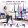 Mythinglogic Yoga Mat Storage Racks for Home, Gym Rack for Dumbbells Kettlebells Foam Roller, Yoga Strap and Resistance Bands, Workout Equipment Organizer With Hooks and Wheels - Image 8